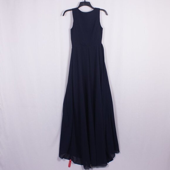 NWT JENNY PACKHAM Chiffon Wrap Gown in Midnight Size 0 - Picture 4 of 5
